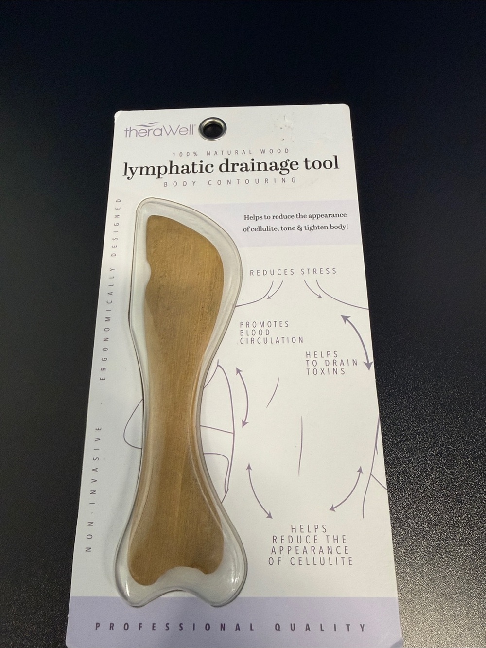 Natural Wood Lymphatic Drainage Tool — Brown